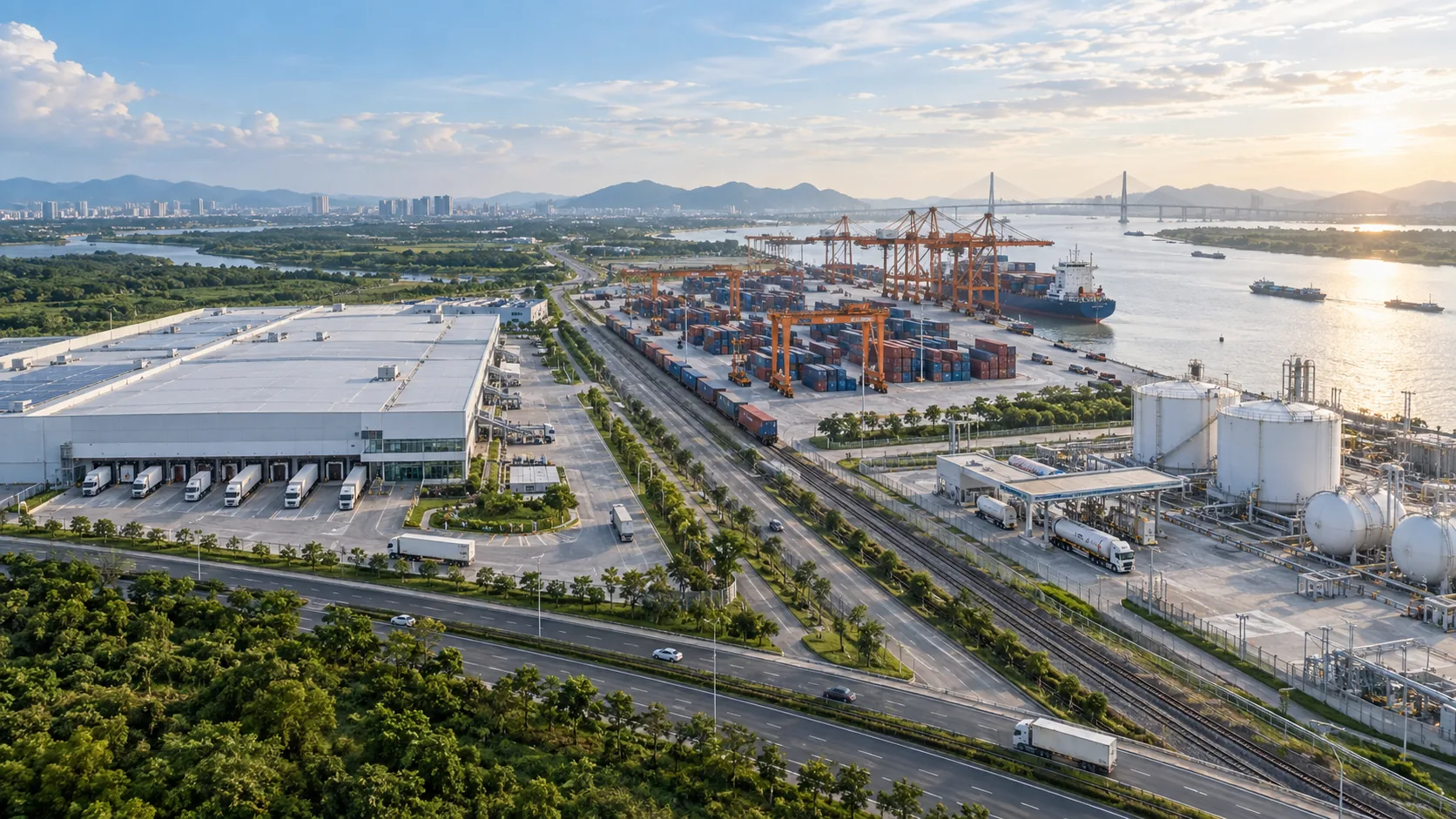 Hành lang logistics kết nối kho lạnh, cảng container, đường sắt và bồn năng lượng